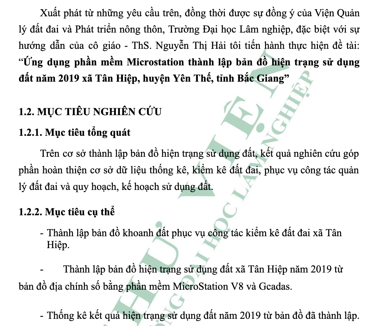 Đề tài tốt nghiệp ngành quản lý đất đai