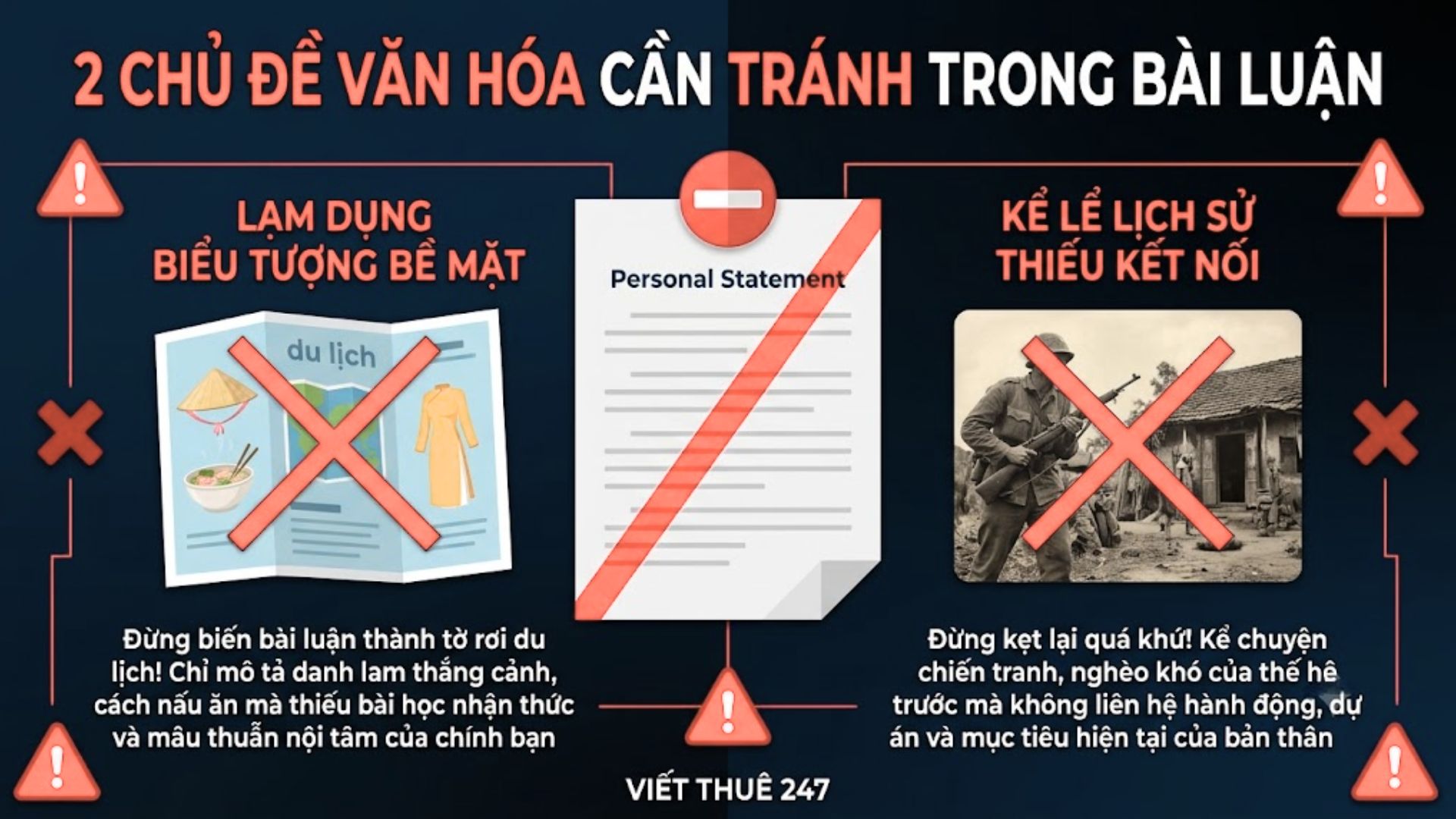 Những chủ đề văn hóa Việt Nam nên tránh khi viết bài luận ứng tuyển