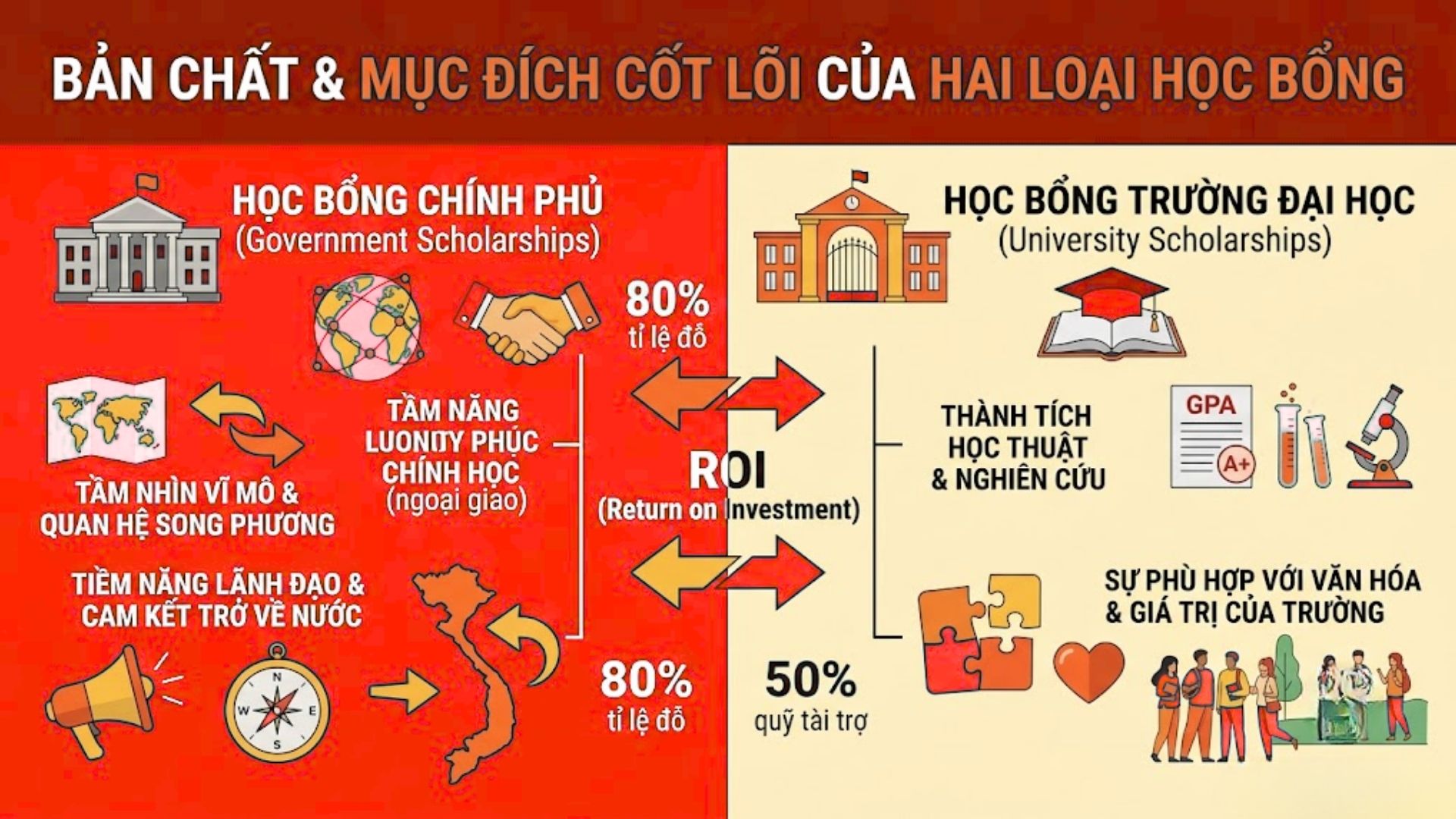 Bản chất và mục đích cốt lõi của hai loại học bổng