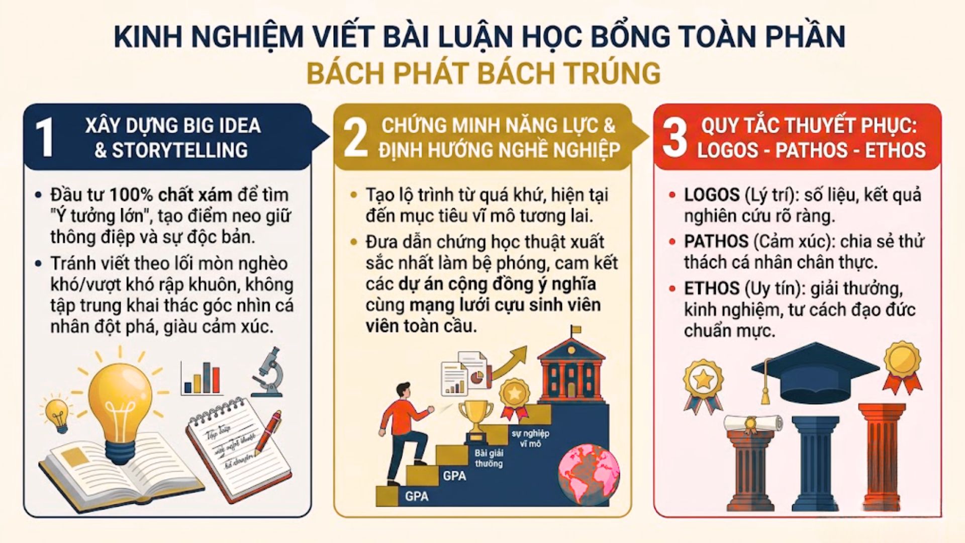 4. Kinh nghiệm viết bài luận học bổng toàn phần bách phát bách trúng