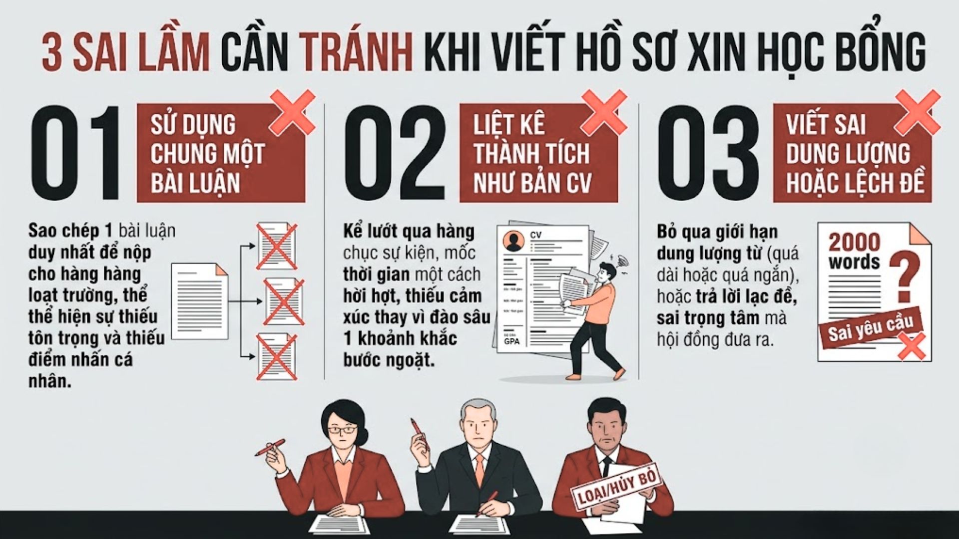 5. Những sai lầm cần tránh khi viết hồ sơ xin học bổng du học