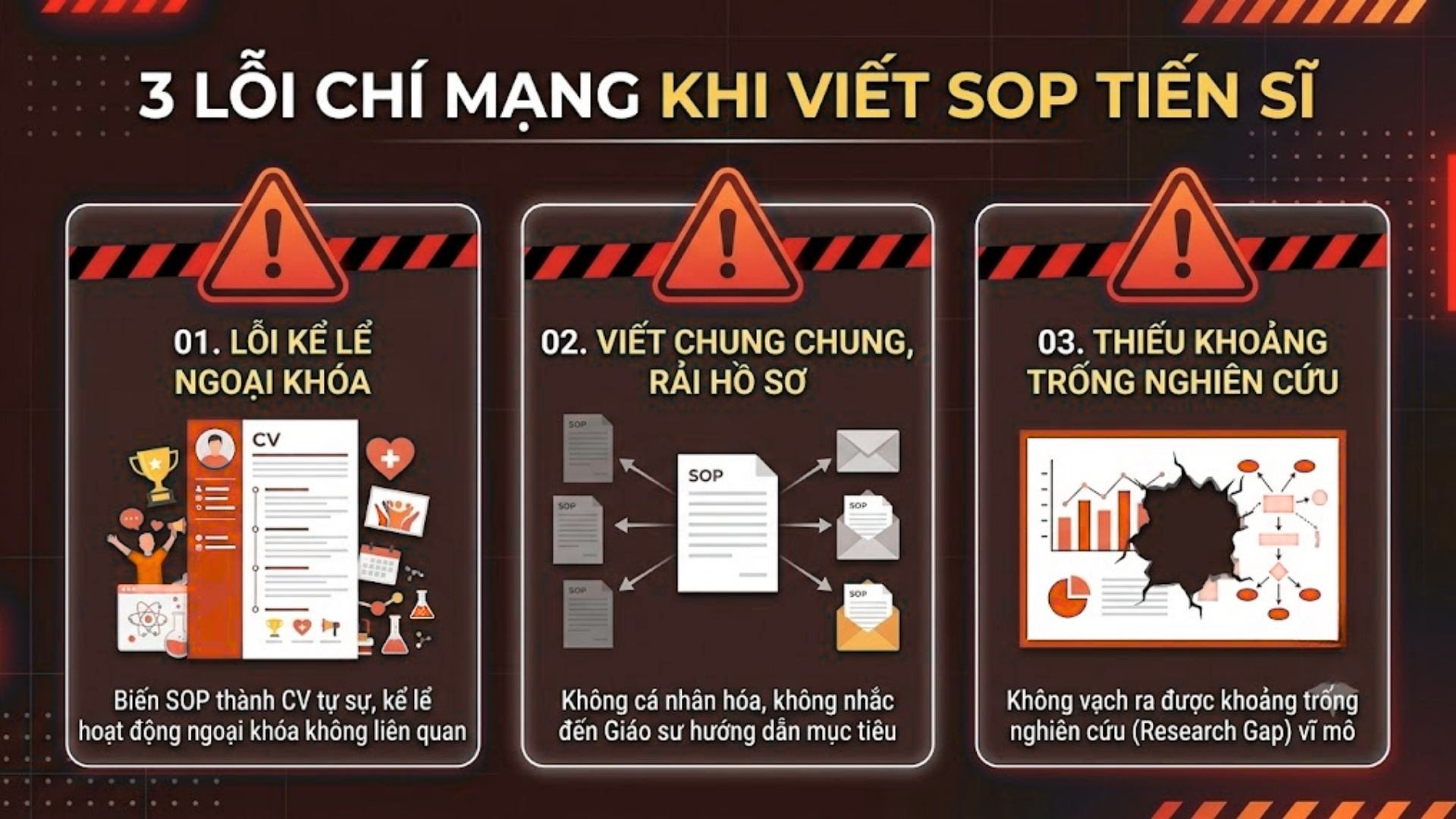 Ba Lỗi chí mạng khi mang tư duy viết SOP Thạc sĩ áp dụng vào hồ sơ Tiến sĩ