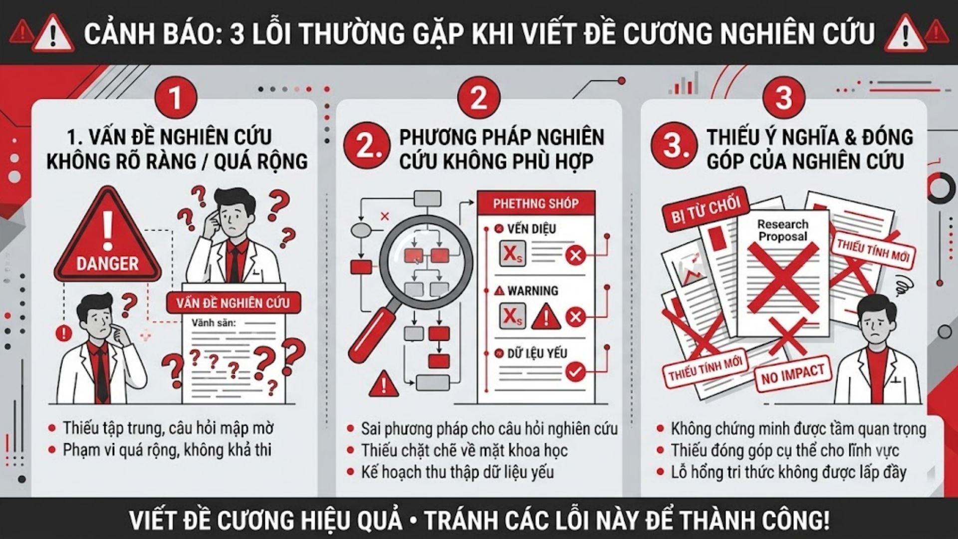 3 Lỗi thường gặp khi viết đề cương nghiên cứu Tiến sĩ khiến hồ sơ bị loại